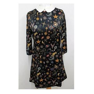 Vivetta Gems/Jewel Print Peter Pan Collar Shift Dress
